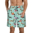 thumbnail image 2 of Uemuo Christmas Dachshund Pattern Men's Swim Trunks Hawaiian Beach Bathing Suit Swimsuits Beach Quick-Dry Shorts with Pockets-X-Large, 2 of 9