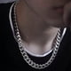 thumbnail image 2 of Cadena cubana de acero inoxidable estilo hip hop para hombre, de titanio y acero, accesorio sencillo, cadena para suéter, collar de joyería, 2 of 4