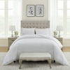 My Texas House Lexie 3-Piece White/Taupe Cotton Slub Comforter Set, King