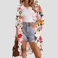 thumbnail image 5 of Xdegoge Kimono Cardigans for Women Open Front Half Sleeve Boho Tropical Print Cover Up Sheer Chiffon Duster Lightweight Summer Casual Daily Outerwear, 5 of 9