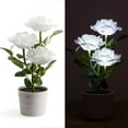 thumbnail image 3 of Ounissouiy Lámpara de bonsái con luz LED Solar, planta en maceta Artificial, 3 cabezas, luces rosas, lámparas de noche para jardín, césped, hogar, Decoración del hogar Amarillo Ounissouiy HA072595-03B, 3 of 6