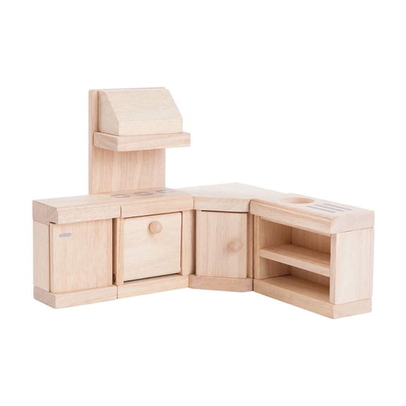 PlanToys® Kitchen Classic Set for Montessori Inspired Role Play | Pretend Cooking, Social Interaction and Practical Life Exploration | Eco Friendly Wooden Kitchen for Imaginative Learning