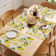 thumbnail image 5 of Yellow Lemons Placemats Set of 6 Farmhouse Summer Botanical Leaves Flowers Place Mats Indoor Wipeable Table Mats Washable Cloth Dining Table Placemats for Kitchen Holiday Party Home Decor 13x19 Inch, 5 of 9