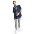 thumbnail image 4 of Victorious Men's Classic Baseball Jersey with Trim BJ42 - NAVY - X-Large, 4 of 5