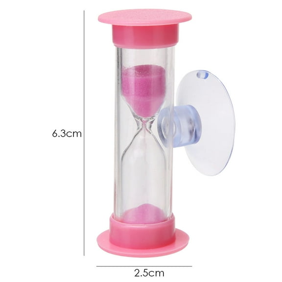 LILSHIM 2min Hourglasses Kid Teeth Brushing Timer w/Suction Cup Home Decor (Pink)