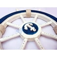 thumbnail image 4 of Nagina International 24" Nautical Decorative White Blue Premium Ship Wheel With Accentuated Anchor And Rope | Pirate's Wall Decor | Sea Gift, 4 of 6