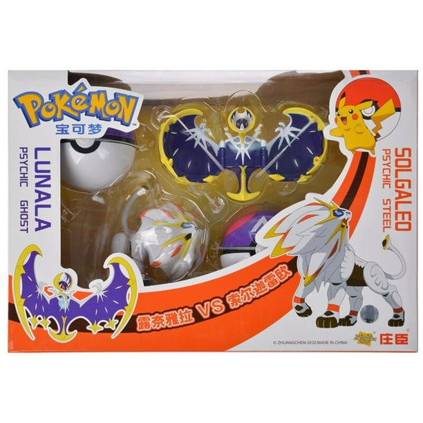 Caja Original genuina Pokemon figuras Elf Ball modelo Pikachu Lunala Charizard figuras de acción de juguete para niño regalo de cumpleaños Gao Jinjia LED