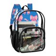thumbnail image 2 of Large Clear PVC Backpack Heavy Duty See Through Backpack for Adults Work Travel, Blue Pink-bows Printed 12L, 2 of 8