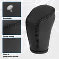 thumbnail image 4 of Black Car Interior Faux Leather Gear Shift Knob Cover Transmission Shift Boot Lever for Mazda 3 2014-2018 Black Stitches, 4 of 7