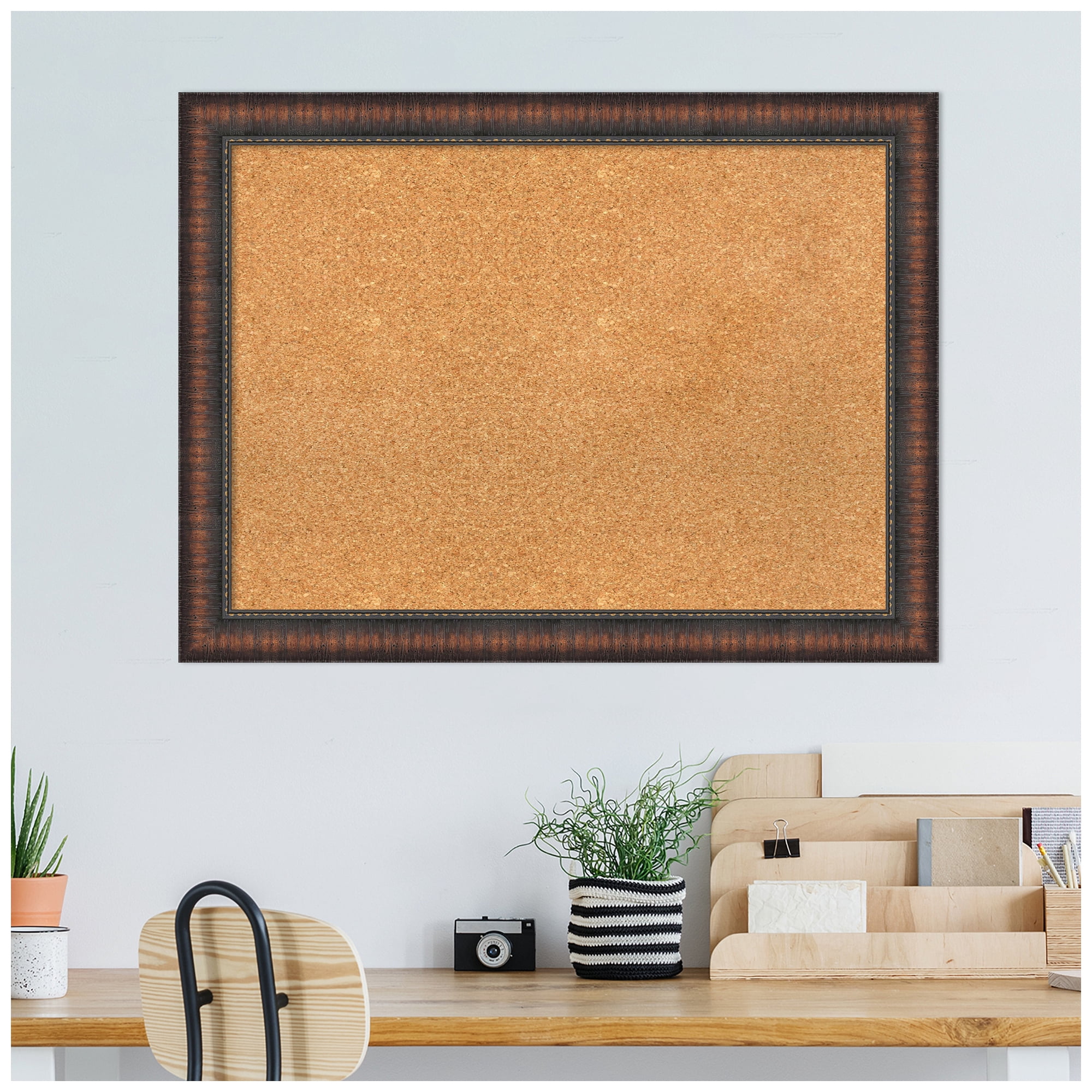 Amanti Art Natural Cork Board Framed Caleb Brown Bulletin Board 32 in. x 24 in.