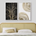 thumbnail image 3 of IDEA4WALL Framed Canvas Print Wall Art Set of 2 Geometric Gold & Black Forest Wood Tree Rings Abstract Modern Art Decorative Boho Contemporary Artwork for Bedroom, Office - 16"x24"x2 Panels White, 3 of 5