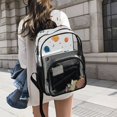 thumbnail image 6 of PVC Transparent Backpacks Clear Backpack for Travel and Outings Planets with Rings Pattern, 6 of 7