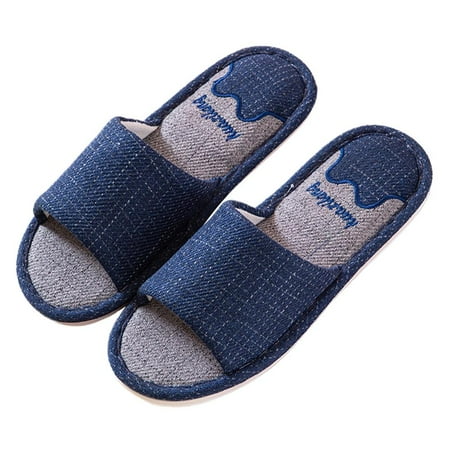 

Womens/Mens Open Toe House Slippers Arch Support Linen Slippers 5-10