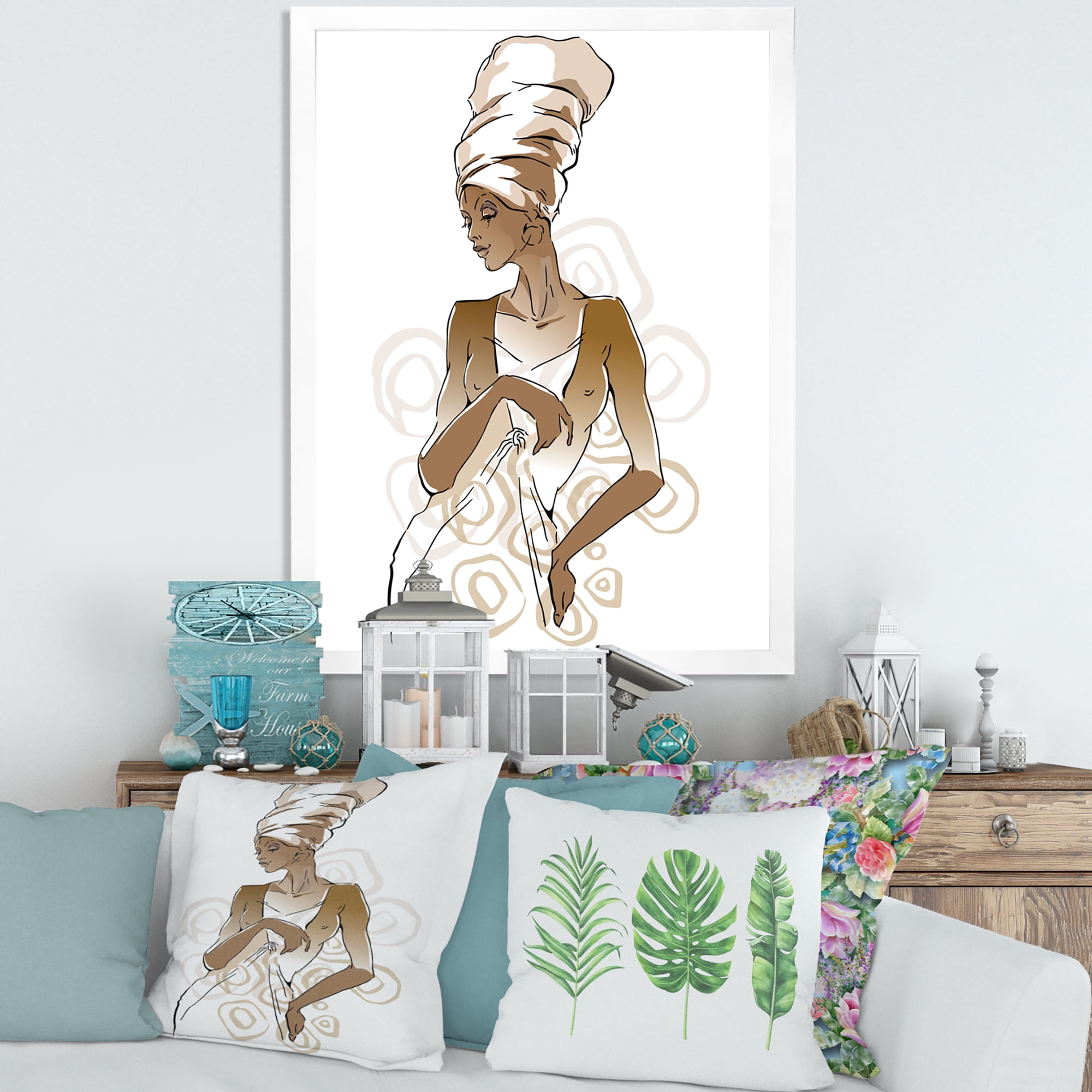 Designart 'Abstract African American Woman Portraits' Modern Framed Art Print
