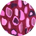 thumbnail image 1 of Ahgly Company Indoor Round Abstract Pink Modern Area Rugs, 3' Round, 1 of 4