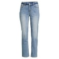 thumbnail image 6 of Time and Tru Women’s Mid Rise Straight Jeans, 29" Inseam for Regular, Sizes 2-18, 6 of 6