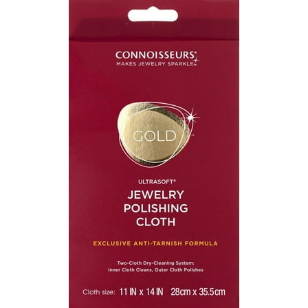 Connoisseurs Gold Jewelry Polishing Cloth, Cleans and Polishes Gold to a High Shine