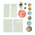 thumbnail image 1 of 14 pegatinas de pared de planetas brillantes que brillan en la oscuridad, calcomanías del sistema solar de estrellas para dormitorio infantil, guardería, mini sistema solar., 1 of 14