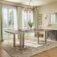 thumbnail image 1 of Natural Ash Solid Wood Dining Table - Seats 8 | 95” Rectangular Kitchen & Dining Table with Trestle Base | Contemporary Style, 1 of 7