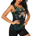 thumbnail image 2 of Fotbe Realistic Style Colorful Wolf Blusas Sin Mangas para Mujer – Estilo Casual, Corte Suelto, Slim-Fit, Cuello Redondo Deportivo, Tops de Verano para Gimnasio y Yoga-Large, 2 of 7