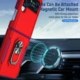 thumbnail image 5 of Nalacover Military Grade Heavy Duty Case for Samsung Galaxy Z Flip 4, Rugged Rotated Ring Holder Kickstand Bracket Cover with Magnetic Car Mount Soft TPU Shockproof Lens Protective Case,Red/Rose, 5 of 9