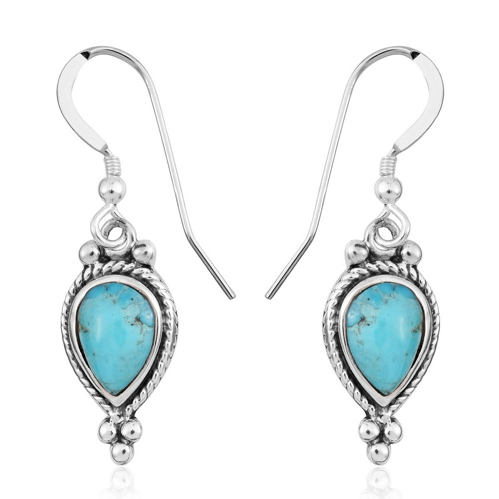Shop LC 925 Sterling Silver Turquoise Dangle Drop Earrings for Women