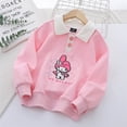 thumbnail image 1 of Sanrioed Lapel Hoodie T-Shirt for Girls My Melody Anime Korean Style Kids Lapel Sweatshirts Cute Clothes Sweaters Pullovers Tops, 1 of 5