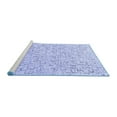 thumbnail image 2 of Ahgly Company Machine Washable Indoor Round Oriental Blue Industrial Area Rugs, 5' Round, 2 of 4