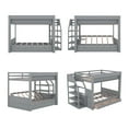 thumbnail image 6 of Harper & Bright Designs Full Over Full Bunk Bed with Drawers and Staircase for Storage, Wood Full Convertible Bunk Bed with Bedside Table, Gray, 6 of 12