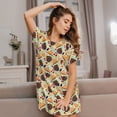 thumbnail image 3 of Kdxio Thanksgiving Pattern Womens Short Sleeve Sleepshirt Scoopneck Cute Nightdress Ruffle Comfy Nightgown, 3 of 6