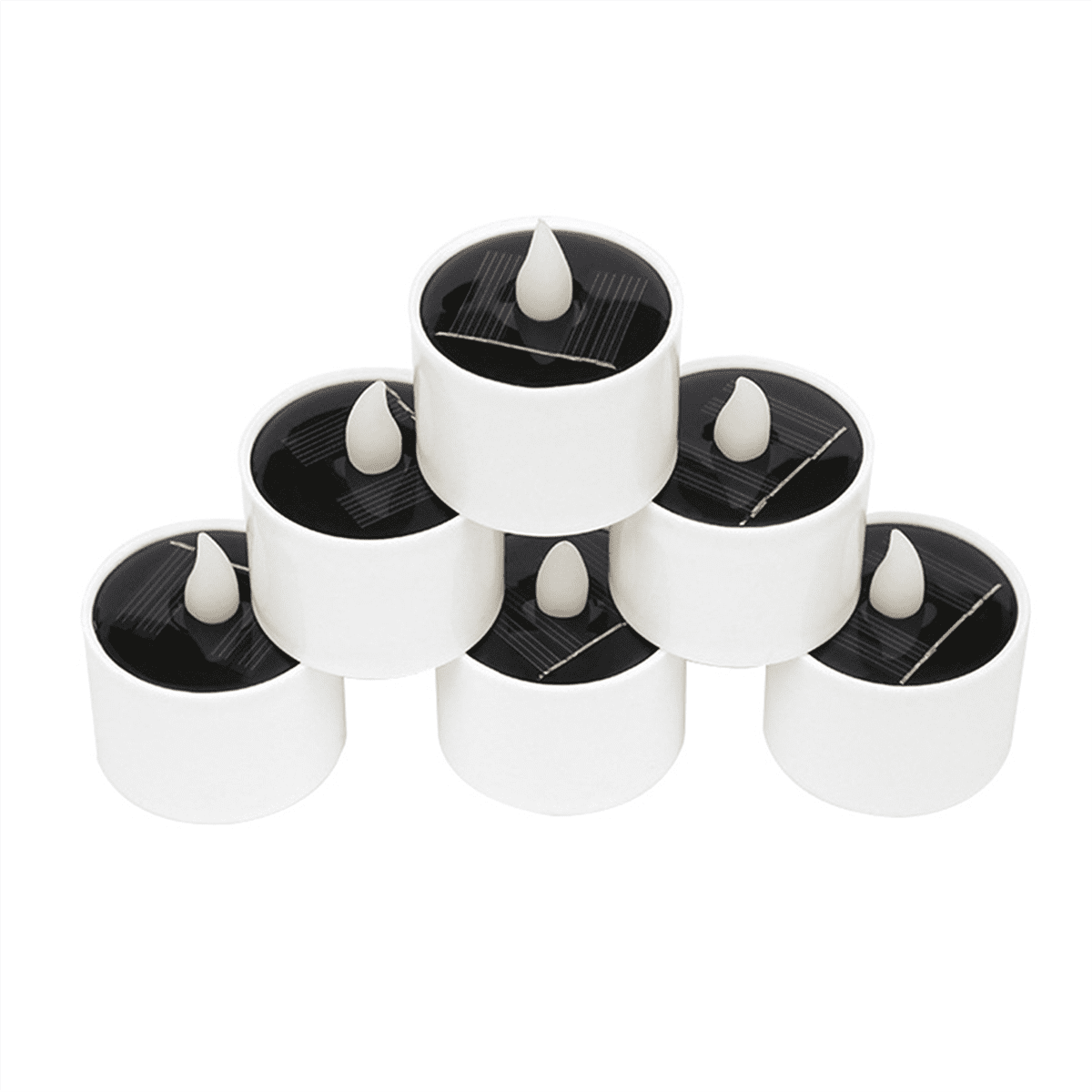 Solar LED Candles Light Outdoor Waterproof Flameless Solar Lights Rechargeable Candles for Wedding Garden Deco A
