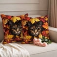 thumbnail image 2 of Fall Outdoor Pillow Covers 24"x24" Set of 2,Waterproof Throw Pillow Covers for Patio Furniture,Thanksgiving Rustic Cat Orange Red Maple Leaf Decorative Cushion Pillowcases for Garden Porch Couch Sofa, 2 of 9