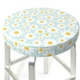 thumbnail image 3 of Xecao's Daisies Flowers Print Stool Covers offer stylish, washable protection for PU round bar stools, perfect for home or commercial use., 3 of 7