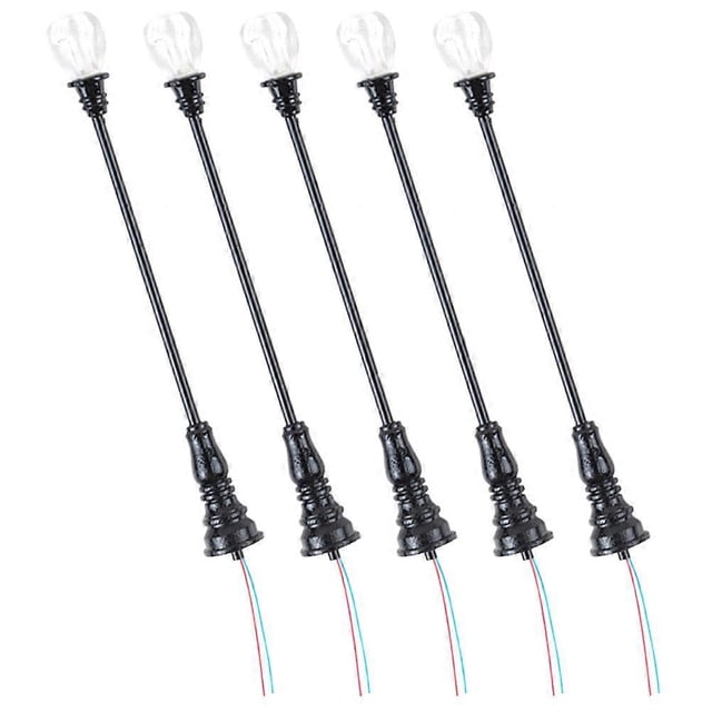 Miniature Yard Lamps Garden Light Sand Table Scene Black Abs Material for 5Pcs
