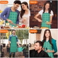 thumbnail image 7 of Yellow Lemon Fruit Slices Blue Pattern Apron-Garden Aprons for Women with Pockets-Cotton Linen Waterproof Kitchen Cooking Gardening Aprons Adjustable for Kitchen,Cooking,BBQ and Salon 33x27 Inch, 7 of 7