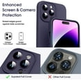 thumbnail image 2 of Liquid Silicone Case for iPhone 14 Pro, [True Liquid Silicone] [Anti Fingerprint] 4 Layer Phone Case Protective Cover, Full Coverage Around Camera & Built-in Microfiber, 6.1", Deep Purple, 2 of 14