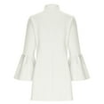 thumbnail image 5 of Zedker Women's Fall 2025 Long Sleeve Bodycon Sweater Dress Button High Neck Winter Formal Mini Dresses, Plus Size White L, 5 of 6