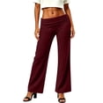 thumbnail image 6 of Utoimkio Women's Wide Leg Yoga Pants Twisted Fold Waistband Adjustable Side Tie Stretch Flow Trousers for Daily Casual Walking, 6 of 8