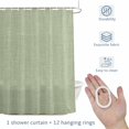 thumbnail image 2 of Vintage Linen 60x72 Inches Waterproof Shower Curtain, Pastoral Sage Green Linen Texture Farmhouse Bath Curtain Set with 12 Hooks Washable Shower Curtains for Bathroom Bathtub Decor, 2 of 9