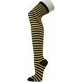 thumbnail image 6 of Over Knen Leg Warmer Fashion Design Cotton Thigh High Stockings Cosplay Socks - 6 Pairs Combo (Thin Stripes), 6 of 7