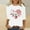 White, variant on Sakmal Brown Going Out Tops for Women 3/4 Sleeve Crew Neck Independence Day Graphic T-Shirts Shirts