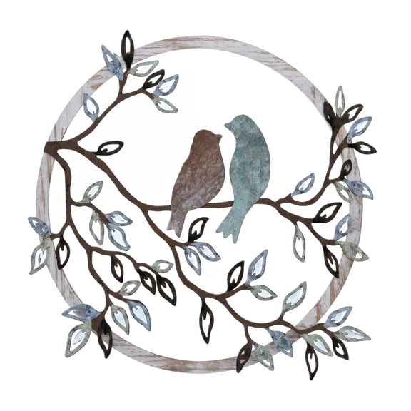 Metal Silhouette Wall Art, Rustic Love Birds Iron Decor, Set Of 2, For Home Living Room Bedroom Decor