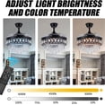thumbnail image 4 of EAYSG Crystal Ceiling Fan with Lights Smart Bluetooth Music Player,42 Inch LED Reverse Dimmable Remote Control Retractable Invisible Blades Indoor Ceiling Fan for Living Room, Polished Chrome, 4 of 8
