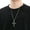 Style-A, variant on Retro Gothic Skull Cross Ghost Head 14K White Gold Pendant Necklace Men's Fashion Punk Motorcycle Rock Exorcism Jewelry