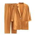 thumbnail image 2 of Puntoco Moda Mujer Cómodo Casual Cuello vuelto Botón Blusa de manga larga + Conjuntos de pantalones sueltos Puntoco Puntoco-2071, 2 of 8