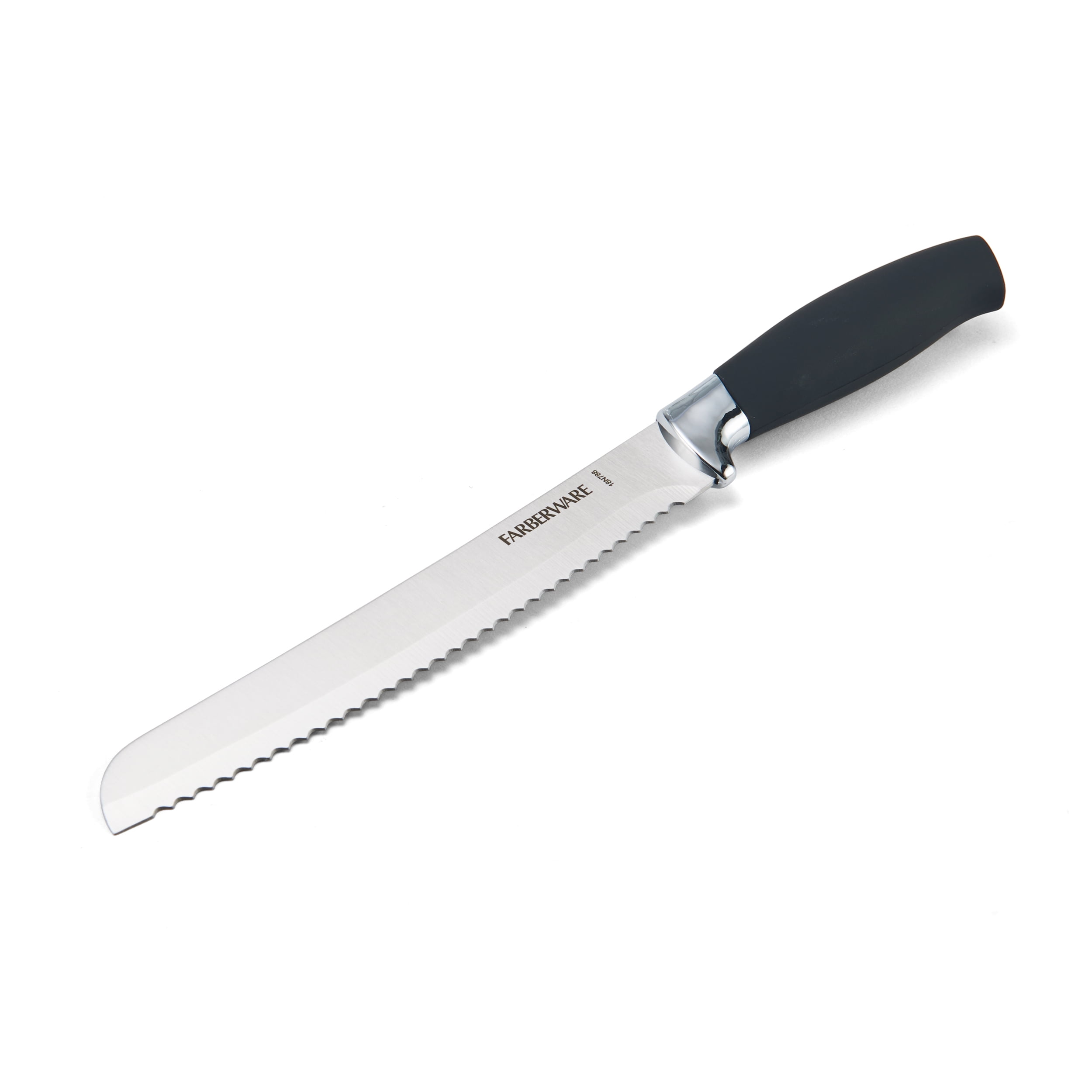 Farberware 8inch Soft Grip Bread Knife Black Handle