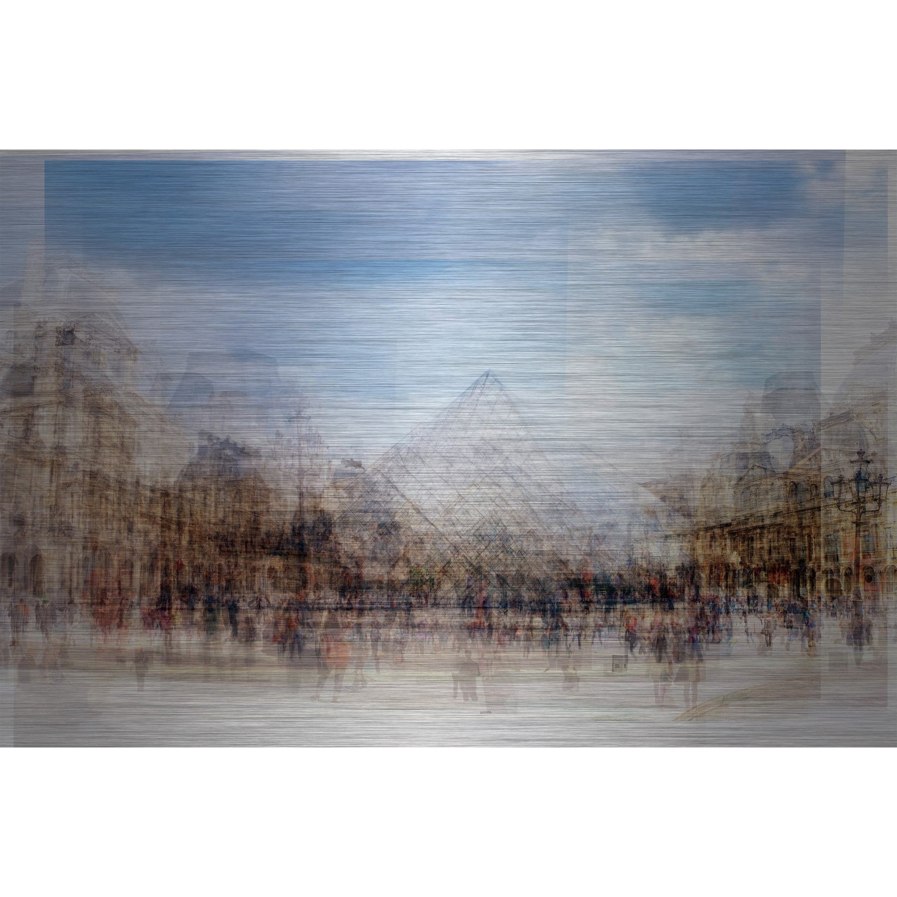 "Place Des Artistes" Painting Print on Brushed Aluminum