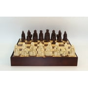 Isle of Lewis Chessmen on Walnut/Maple Chest