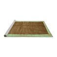 thumbnail image 2 of Ahgly Company Machine Washable Indoor Square Abstract Turquoise Blue Contemporary Area Rugs, 6' Square, 2 of 4