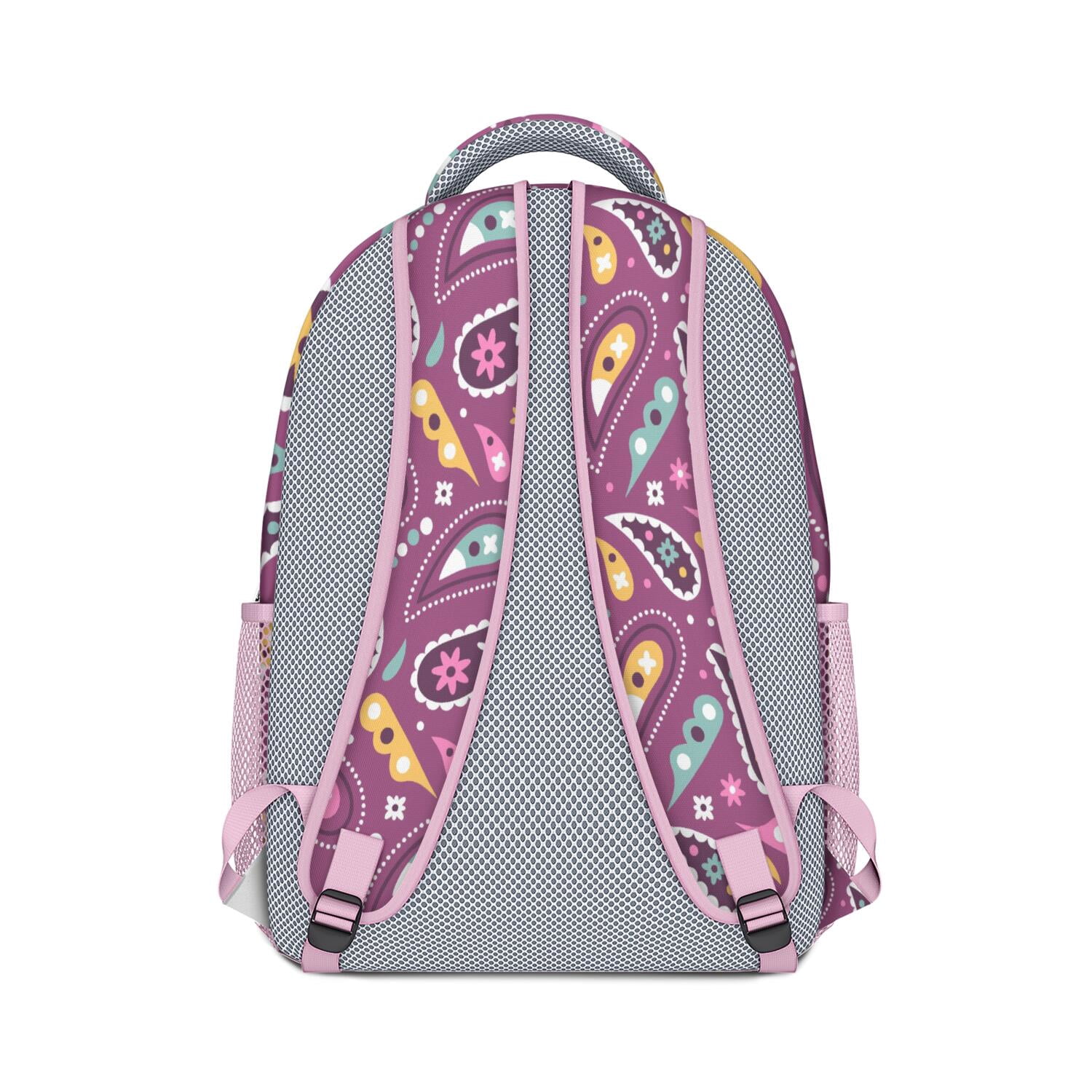 Retro Paisley Floral Waterproof Backpack - Lightweight & Breathable School Bag for College Students